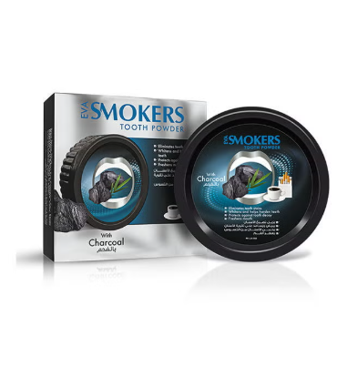 ايفا سموكرز بودرة اسنان فحم 40جم جديد