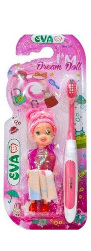 [2423] ايفا فرشة اسنان + عروسه  بالقطعة