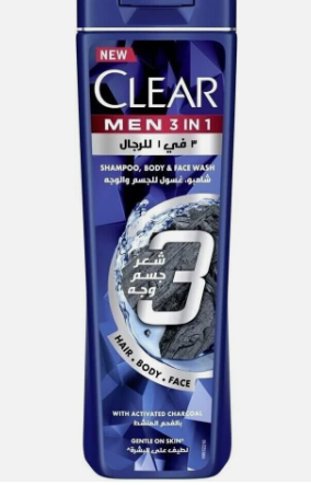 [2777] كلير شامبو+غسول وجه وجسم بالفحم رجالى 190 مل خصم مستهلك